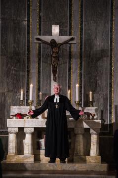 Heinrich Bedford-Strohm, Ratsvorsitzender der Evangelischen Kirche in Deutschland (EKD), spricht am 2. April 2017 in der evangelischen Christusgemeinde in Rom. Anlass ist ein Festakt zum 200-jährigen Bestehen der evangelischen Gemeinde in Rom.