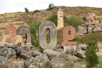 Buchstabenpark von Oschakan (Armenien) am 28. September 2017.