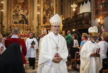 Franz-Peter Tebartz-van Elst, emeritierter Bischof von Limburg und Delegat für Katechese im Päpstlichen Rat zur Förderung der Neuevangelisierung, am 15. Oktober 2018 in der Kirche Sant Ignazio in Rom.