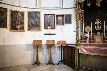 Altar im armenisch-apostolischen Teil in der Geburtskirche in Bethlehem am 21. Oktober 2018.