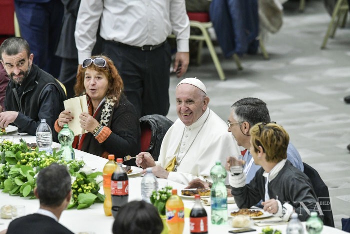 Mittagessen mit Papst Franziskus