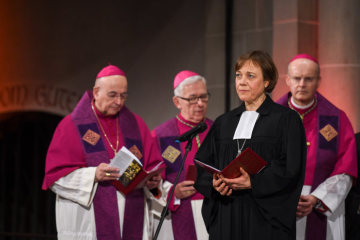 Annette Kurschus, Präses der evangelischen westfälischen Landeskirche, beim ökumenischen Gottesdienst zum Ende der Steinkohlenförderung am 20. Dezember 2018 im Essener Dom.