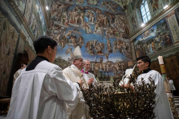 Gottesdienst mit Papst Franziskus zum Fest der "Taufe des Herrn" in der Sixtinischen Kapelle im Vatikan am 13. Januar 2019.