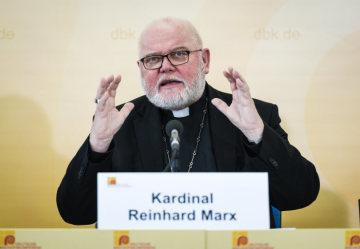 Kardinal Reinhard Marx, Vorsitzender der Deutschen Bischofskonferenz (DBK), bei einer Pressekonferenz zum Abschluss der Frühjahrsvollversammlung der DBK am 14. März 2019 in Lingen.
