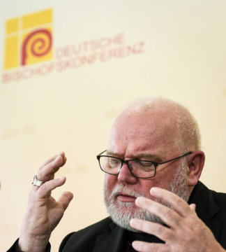 Kardinal Reinhard Marx, Vorsitzender der Deutschen Bischofskonferenz (DBK), bei einer Pressekonferenz zum Abschluss der Frühjahrsvollversammlung der DBK am 14. März 2019 in Lingen.