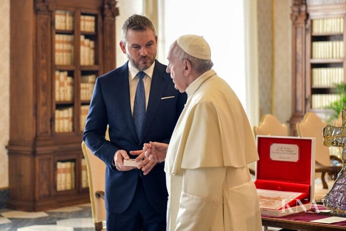 Peter Pellegrini und Papst Franziskus
