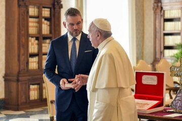 Peter Pellegrini, Ministerpräsident der Slowakei, und Papst Franziskus am 9. Dezember 2019 im Vatikan.