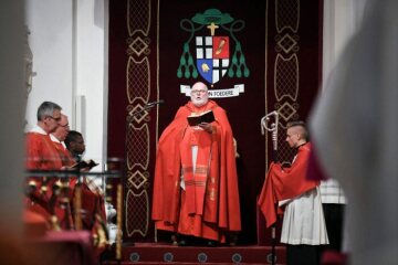Kardinal Reinhard Marx, Vorsitzender der Deutschen Bischofskonferenz (DBK), spricht beim Abschlussgottesdienst der Herbstvollversammlung der DBK am 26. September 2019 im Fuldaer Dom.