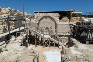 Blick auf die Krypta des Hilarion-Klosters am 14. Juli 2021 in Tell Umm al-Amr (Palästinensische Autonomiegebiete).