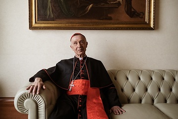 Kardinal Luis Francisco Ladaria Ferrer, Präfekt der Kongregation für die Glaubenslehre, am Sitz der Glaubenskongregation am 4. Mai 2019 im Vatikan.