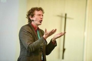 Hartmut Rosa, Soziologe aus Jena, auf der Veranstaltung, "Im Heute glauben", der Deutschen Bischofskonferenz (DBK) am 11. Mai 2018 in Münster.