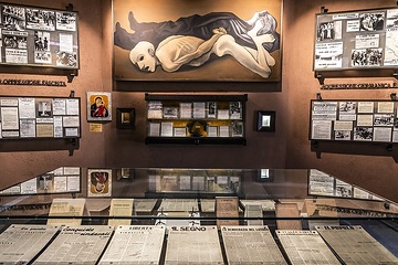 Ausstellung im Museum der Gedenkstätte Ardeatinische Höhlen Rom, am 12. März 2019 in Rom (Italien).