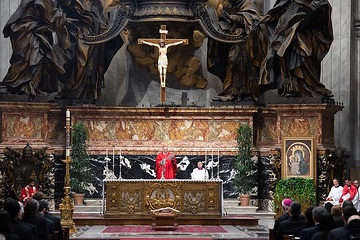 Trauerfeier für den verstorbenen Kardinal Paul Josef Cordes, emeritierter Präsident des Dikasteriums für die ganzheitliche Entwicklung des Menschen, am 18. März 2024 im Petersdom im Vatikan.