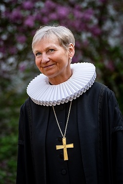 Bischöfin Kirsten Fehrs, Ratsvorsitzende der Evangelischen Kirche in Deutschland (EKD), am 13. April 2024 in Rüdesheim.